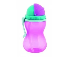 CANPOL BABIES gertuvė su šiaudeliu 370ml 56/113_pink2