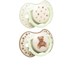 Canpol LOVI dinaminis silikoninis čiulptukas Teddy Love, 18m+, 2 vnt., 22/937