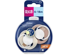 Canpol LOVI 34/437 Dynamic Silikoninis čiulptukas Prime 6-18m 2 vnt Ivory Glov/Blush Glow