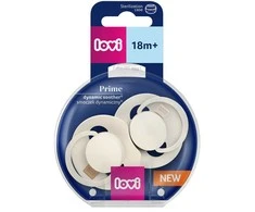 LOVI silikoniniai dinaminiai čiulptukai Prime, Coconut/ Ivory, 18+m, 2 vnt., 34/403