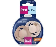 LOVI silikoniniai dinaminiai čiulptukai Prime, Nude/ Blush, 6-18m, 2 vnt., 34/406