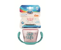 Canpolbabies CANPOL BABIES neišsipilantis puodelis su mikštu silikoniniu snapeliu Sea life, 230ml rožinis, 56/501_pin