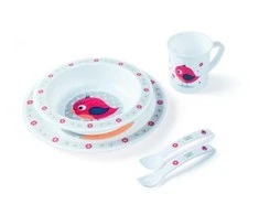 CANPOL BABIES plastikinių indų ir įrankių rinkinys Paukščiukas 5 d. 4/401