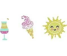 DIAMOND DOTS kūrybinis rinkinys piešimas deimantais SUNSHINE, 3 lipdukai, DTZ12.040