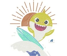 DIAMOND DOTS kūrybinis rinkinys piešimas deimantais Baby Shark Stay Cool!, 3295 deimantai, DBX.087