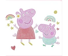DIAMOND DOTS kūrybinis rinkinys piešimas deimantais Peppa Pig Happy Days, 2378 deimantai, DBX.089