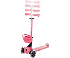 GLOBBER paspirtukas Go-Up Baby Lights 360, 3in1, spalva: rožinė