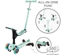 GLOBBER paspirtukas Go Up Sporty Lights 360°, mėtinis-pistacinis, 456-706 S