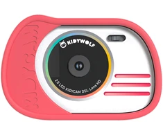 KIDYWOLF vandeniui atsparus skaitmeninis fotoaparatas KIDYCAM, rožinis