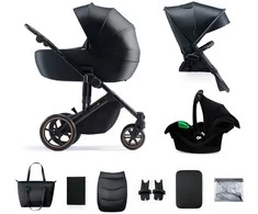 KINDERKRAFT universalus vežimėlis 3in1 PRIME 2 3IN1 MINK PRO VENEZIAN Juodas, KSPRIM02BLK300I