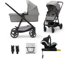 KINDERKRAFT universalus vežimėlis NEWLY 4in1 MINK PRO, moonlight pilkas, KSNEWL00GRY400I