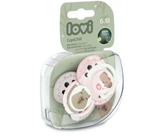 LOVI dinaminis silikoninis čiulptukas CapiChill Girl, 6-18m, 2 vnt., 22/933girl