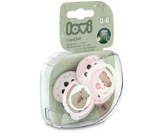LOVI dinaminis silikoninis čiulptukas CapiChill Girl, 0-6m, 2 vnt., 22/932girl