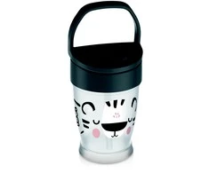 LOVI puodelis su šiaudeliu JUNIOR Salt&amp;Pepper, 250 ml, 35/356