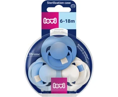 LOVI silikoniniai dinaminiai čiulptukai Prime, Ultramarine Mėlyna, 6–18 mėn., 3 vnt., 34/449