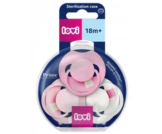 LOVI silikoniniai dinaminiai čiulptukai Prime, Peony Rožinė, 18 mėn.+, 3 vnt., 34/456