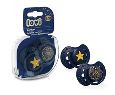 LOVI silikoniniai dinaminiai čiulptukai STARDUST, mėlyna, 6-18 mėn., 2 vnt., 22/894_blue