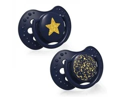 LOVI silikoniniai dinaminiai čiulptukai STARDUST, mėlyna, 0-3 mėn., 2 vnt., 22/892_blue