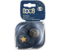LOVI silikoniniai dinaminiai čiulptukai STARDUST, mėlyna, 6-18 mėn., 2 vnt., 22/894_blue