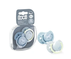 LOVI silikoninis čiulptukas, Baby Shower Boy, 0-2mėn., 2 vnt., 22/900boy