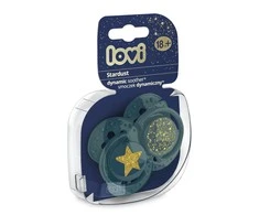 LOVI silikoninis dinaminis čiulptukas STARDUST, 18m+, 2 vnt, žalias, 22/895_green