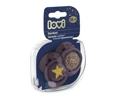 LOVI silikoninis dinaminis čiulptukas STARDUST, 18m+, 2 vnt, violetinis, 22/895_violet