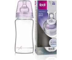 LOVI stiklinis buteliukas DIAMOND GLASS Baby Shower girl, 250 ml, 74/204girl
