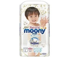 MOONY NATURAL sauskelnės-kelnaitės, L, 9-14 kg, 36 vnt.