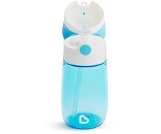 MUNCHKIN gertuvė su šiaudeliu, Flip &amp; Go, Mėlyna, 18 mėn.+, 355 ml, 90327P