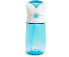 MUNCHKIN gertuvė su šiaudeliu, Flip &amp; Go, Mėlyna, 18 mėn.+, 355 ml, 90327P