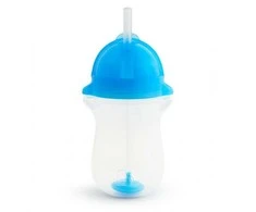MUNCHKIN gertuvė su šiaudeliu ir svareliu, mėlynos spalvos, 12mėn+, 296ml, 01246101