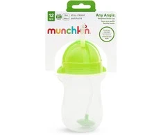 MUNCHKIN gertuvė su šiaudeliu, žalia, 12mėn+, 296ml, 01246301