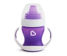 MUNCHKIN mokomoji gertuvė su rankenomis ir minkštu snapeliu, Gentle Transition, violetinės spalvos, 4mėn+, 118 ml, 012550WWW