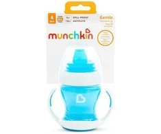 MUNCHKIN mokomoji gertuvė su rankenomis ir minkštu snapeliu, Gentle Transition, mėlynos spalvos, 4mėn+, 118 ml, 012549WWW