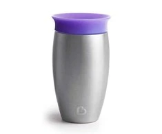 MUNCHKIN nerūdijančio plieno puodelis, Miracle 360, 12mėn+, violetinės spalvos, 296ml, 05190901