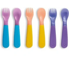 MUNCHKIN spalvotų šaukštelių ir šakučių rinkinys, 12 m+, 6 vnt.,01253601