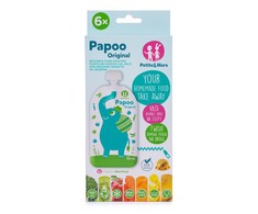 Petite&amp;Mars PAPOO daugkartinio naudojimo maisto maišeliai 6 vnt. Elephant 901807