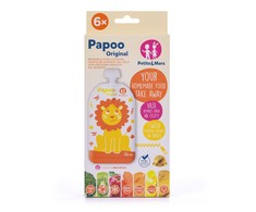 Petite&amp;Mars PAPOO daugkartinio naudojimo maisto maišeliai 6 vnt. Lion 901808