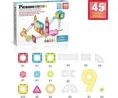 PICASSO TILES Magnetinis konstruktorius Marble Run 45 det., PTMG45