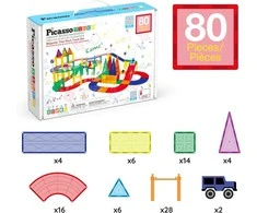 PICASSO TILES Magnetinis konstruktorius Race track 80 det., PTR80