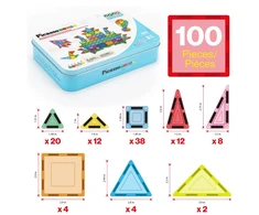PICASSO TILES Magnetinis konstruktorius Construction set with Pieštukas box 100 det., PN04