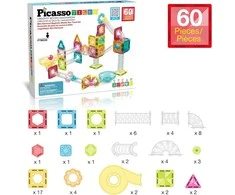PICASSO TILES Magnetinis konstruktorius Marble Run 60 det., PTMG60
