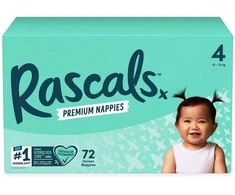 Rascal And Friends RASCAL sauskelnės 4 dydis, 10-15kg, 72 vnt., 93145