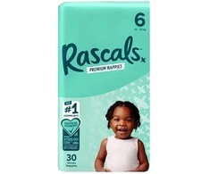Rascal And Friends RASCALS sauskelnės, 6 dydis, 15-20 kg., 30 vnt.