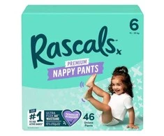 Rascal And Friends RASCALS sauskelnės-kelnaitės, 6 dydis, 15-20 kg, 46 vnt., 93437