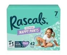 Rascal And Friends RASCALS sauskelnės-kelnaitės, 7 dydis, 17 kg+, 42 vnt.