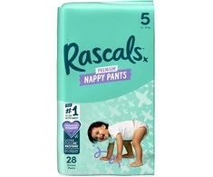 Rascal And Friends RASCALS sauskelnės-kelnaitės, 5 dydis, 13-18 kg., 28 vnt.