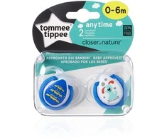 TOMMEE TIPPEE silikoniniai čiulptukai ANYTIME, 2 vnt., 0-6 mėn., 433649