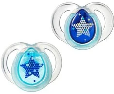 TOMMEE TIPPEE silikoniniai čiulptukai NIGHT STYLE, 6-18 mėn., 2 vnt., 433661