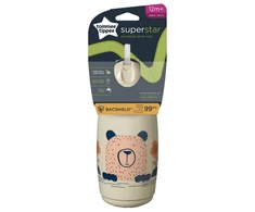 TOMMEE TIPPEE gertuvė - termosas su šiaudeliu IZOLIUOTAS ŠIAUDAS 266ml, 12m+, Pilkas, 447824